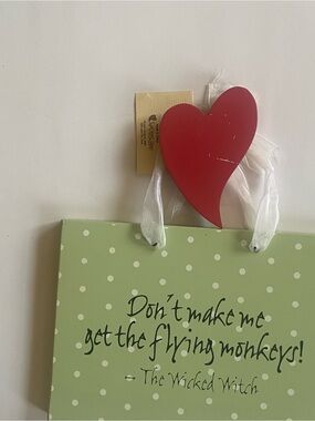 Red Heart Wall Hanging with Green Polka Dot Quote Plaque From Wicked